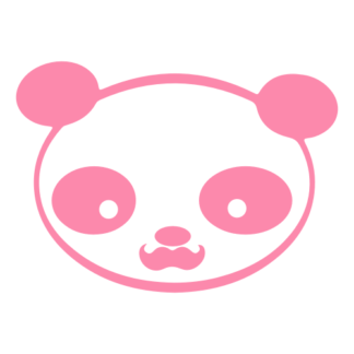 Young Panda Funny Moustache Decal (Pink)